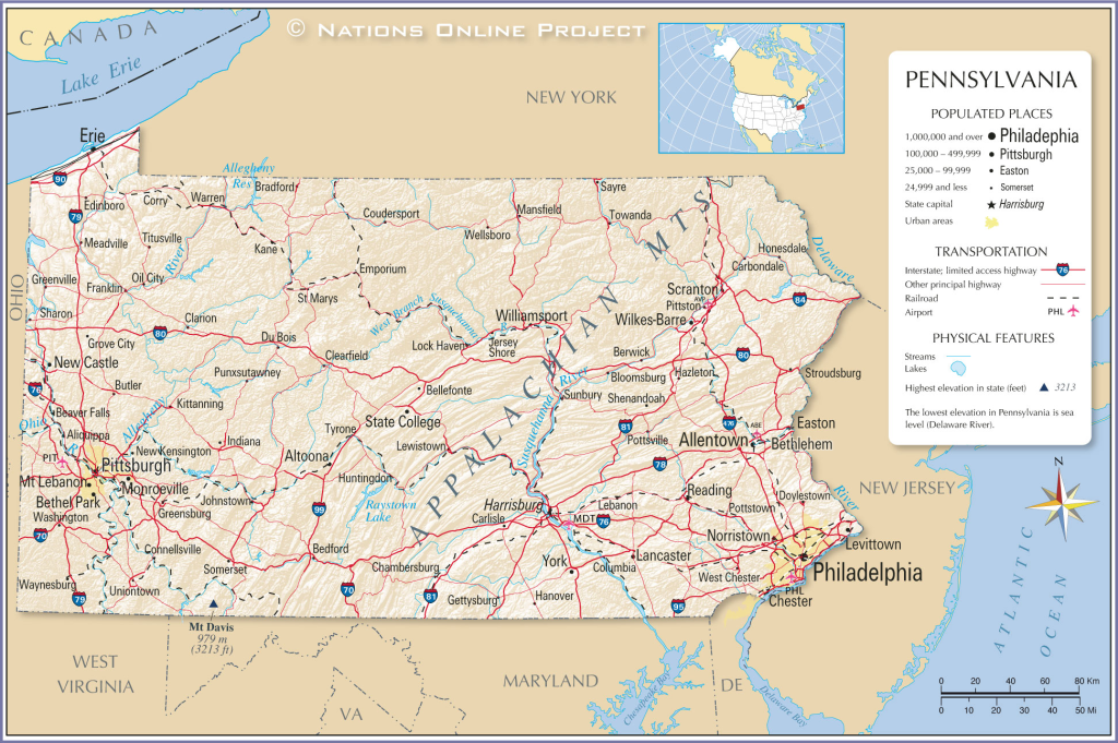 State map of Pennsylvania