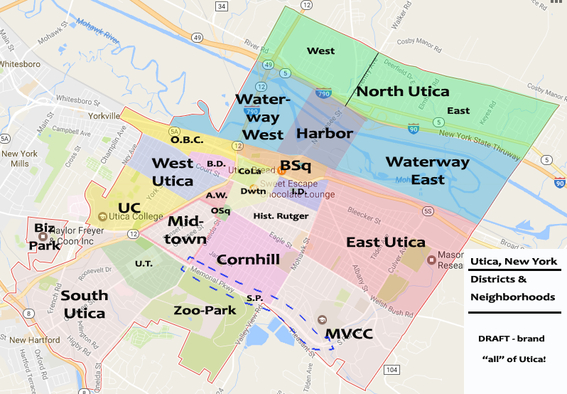 Map highlighting Utica, a hub for quality CNA classes and training in the state.